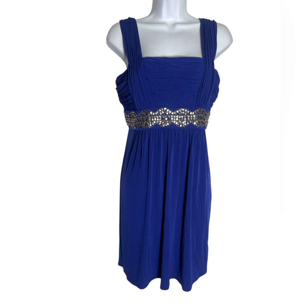 Laundry By Shelli Segal Dress Size 6 Blue & Silver Embellished Sundress 💙